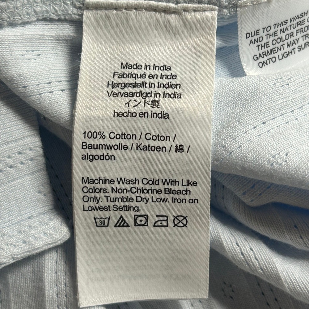 Madewell Light Blue Ribbed Button-Up Top - Picture 7 of 7